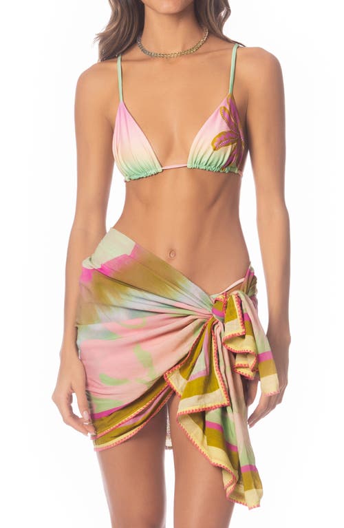 Shop Maaji Pastel Swirl Isla Cover-up Pareo In Green