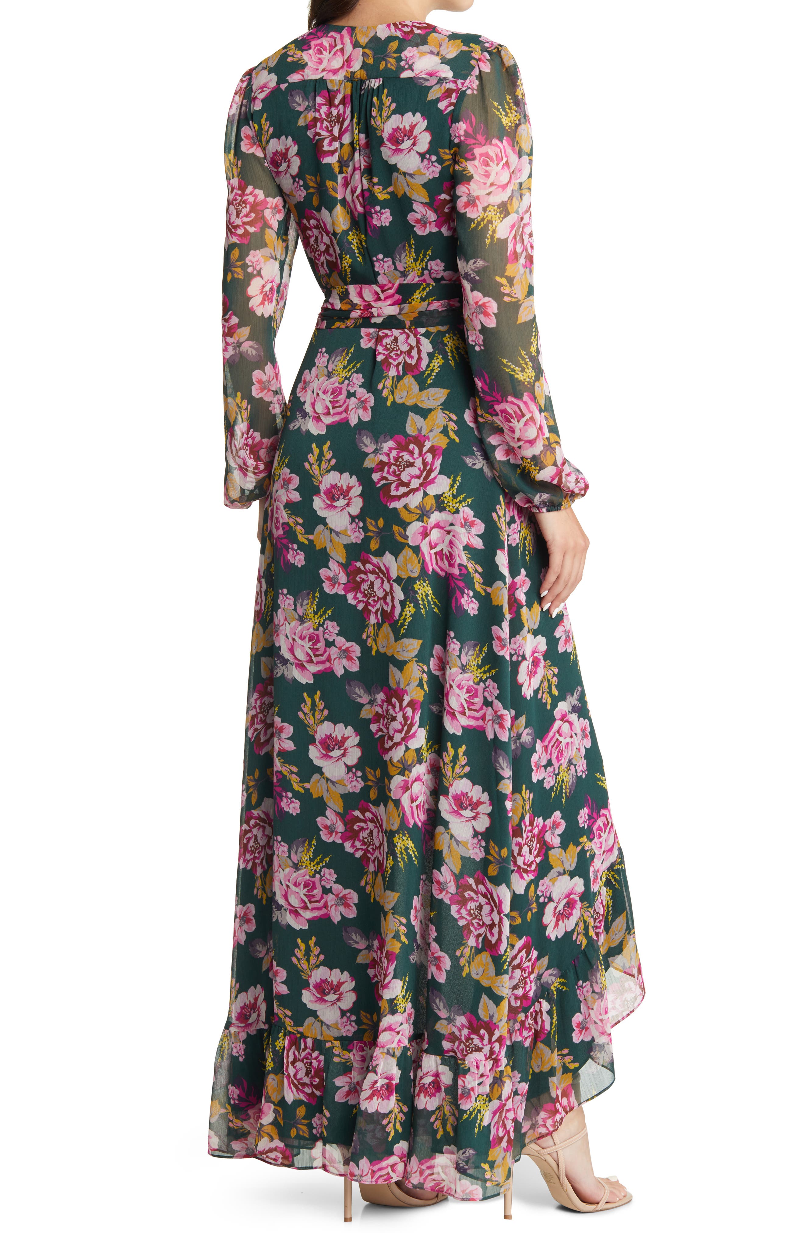 WAYF The Meryl Floral Long Sleeve Wrap 