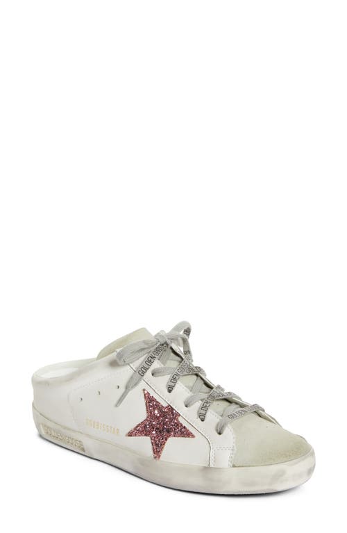 Golden Goose Super-star Sabot Mule Sneaker In White/pink