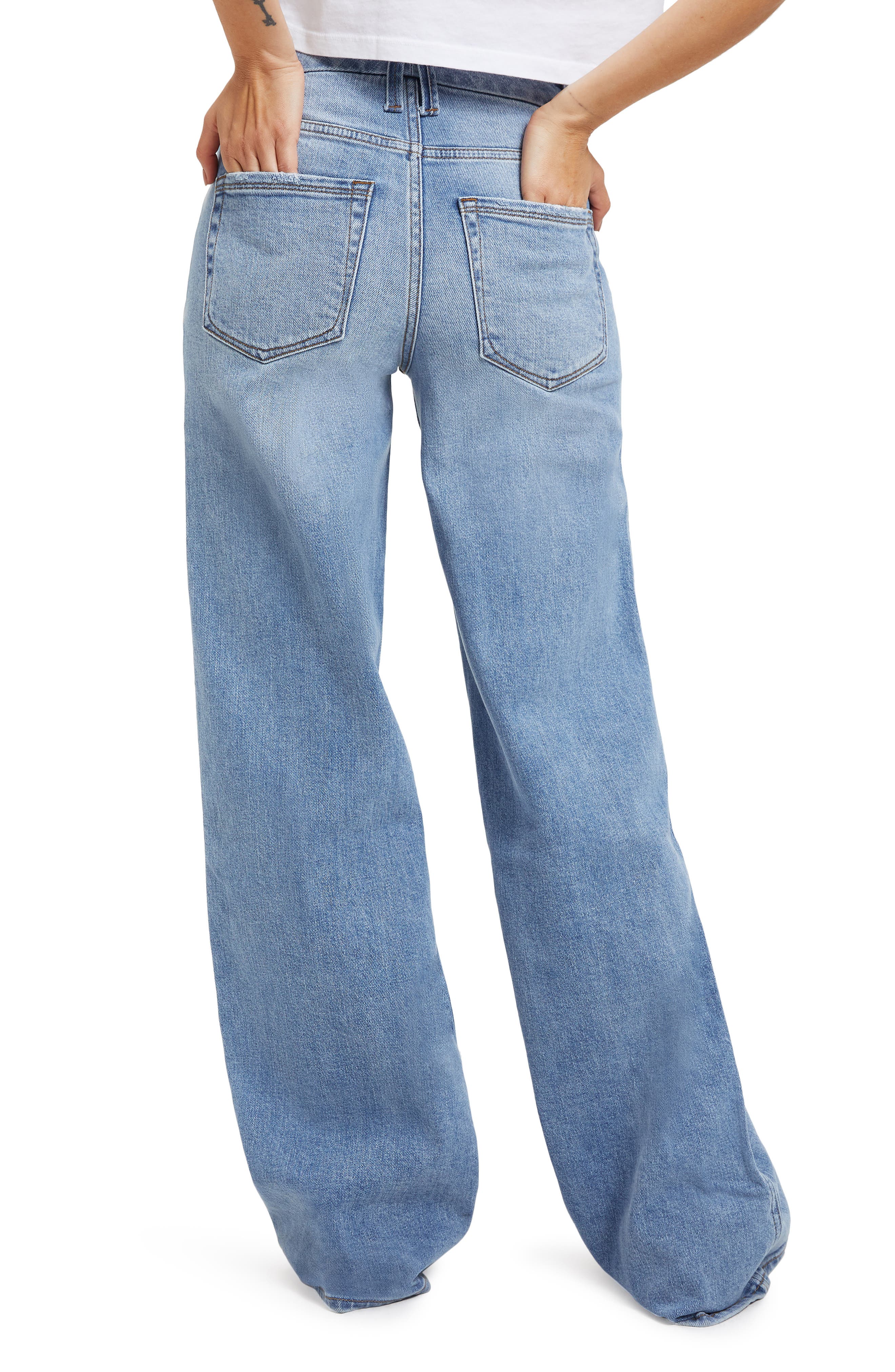 Good American Good Skate Wide Leg Jeans Nordstrom