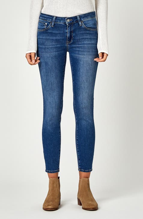 Gold Adriana Stretch Super Skinny Ankle Jeans (Mid Super Soft)