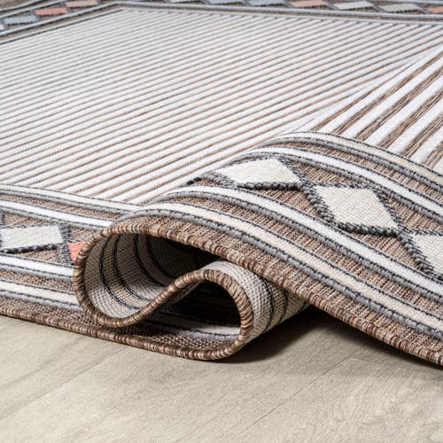 JONATHAN Y JONATHAN Y SEBASTIAN HIGH-LOW MODERN DIAMOND BORDER INDOOR/OUTDOOR AREA RUG 