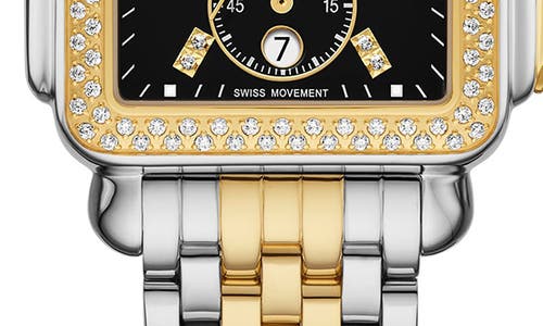 Michele Deco Diamond Chronograph Bracelet Watch, 35mm In Black