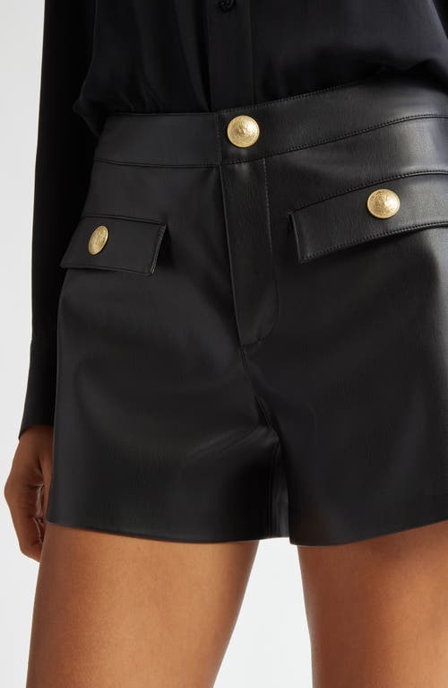 Shop L Agence L'agence Dionne Faux Leather Shorts In Black