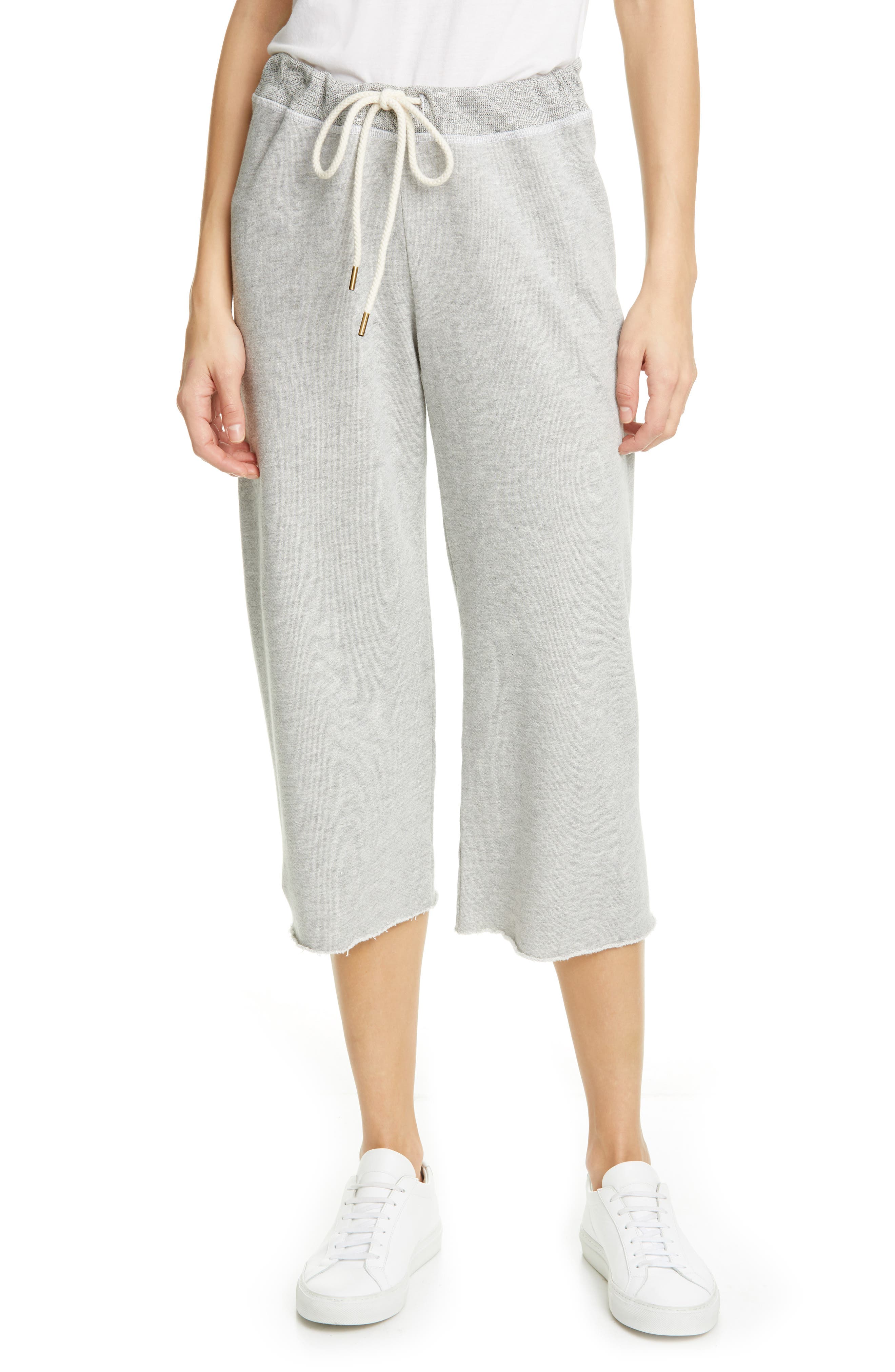 white wide leg sweatpants