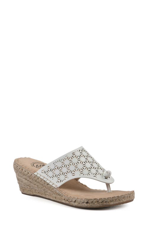 Shop White Mountain Footwear Beaux Espadrille Wedge Sandal In White/smooth
