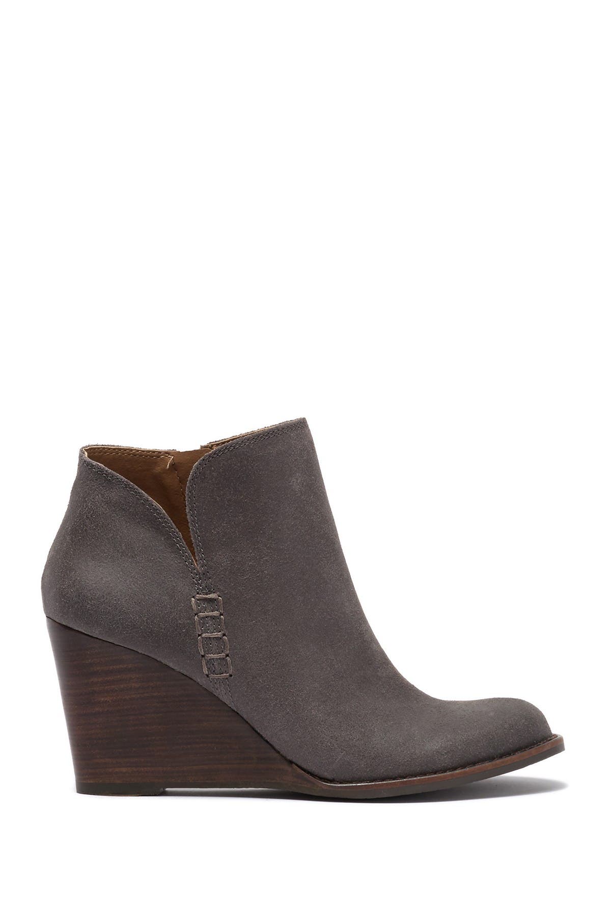 lucky brand yimmie oiled suede wedge booties