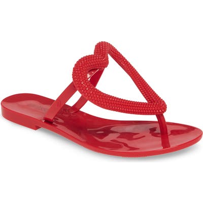 Melissa Big Heart Flip Flop, Red
