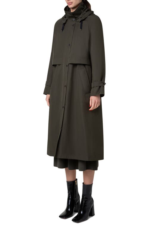 Shop Akris Robin Water Repellent Silk Taffeta Hooded Coat In Kale Green