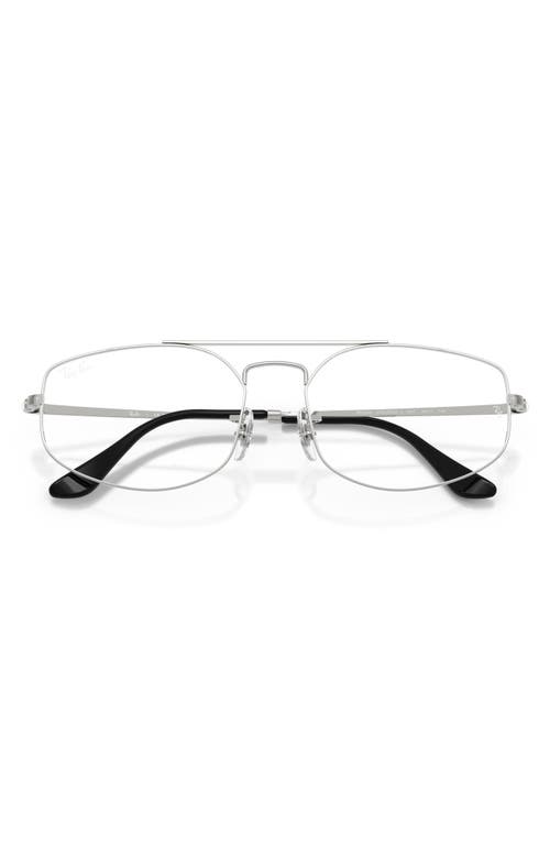 Ray Ban Ray-ban 56mm Irregular Optical Glasses In Silver