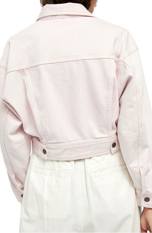 Shop Free People We The Free By  Star Crossed Crop Denim Jacket In Sorbet