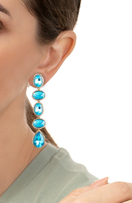 Shop Deepa Gurnani Tyra Drop Earrings In Aqua