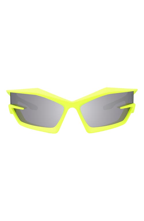 Shop Givenchy Giv Cut 69mm Oversize Geometric Sunglasses In Matte Yellow/smoke Mirror