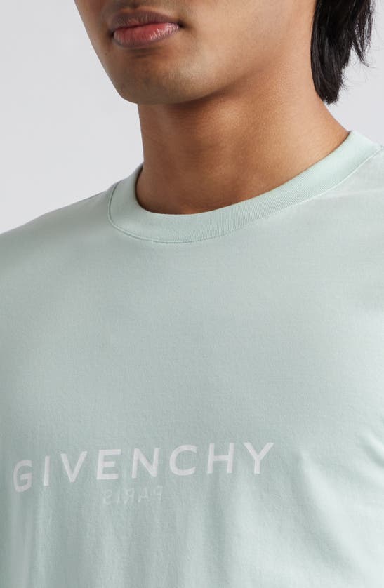 Shop Givenchy Slim Fit Logo T-shirt In Aqua Green