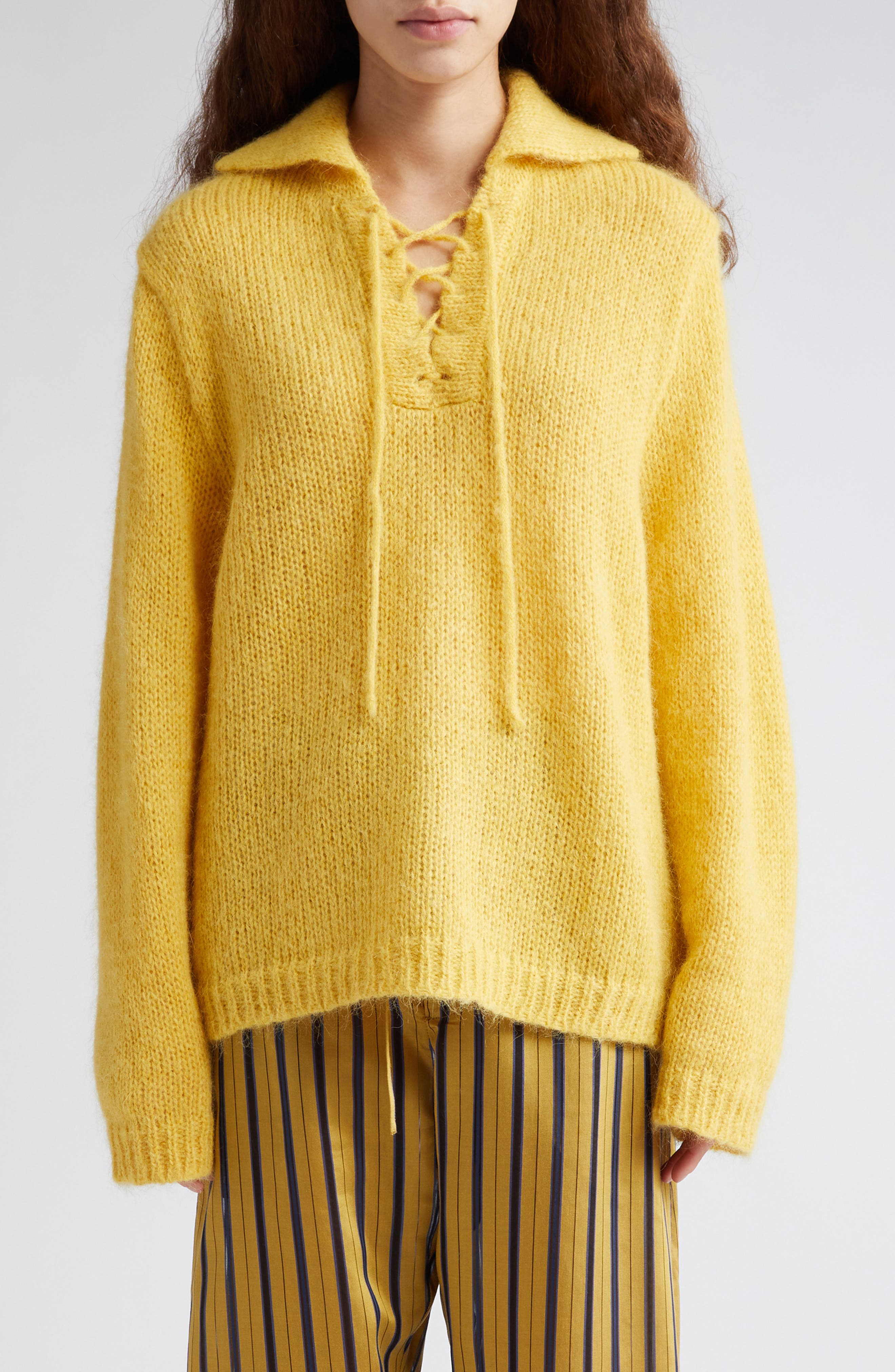 Bode Yellow Alpine Sweater