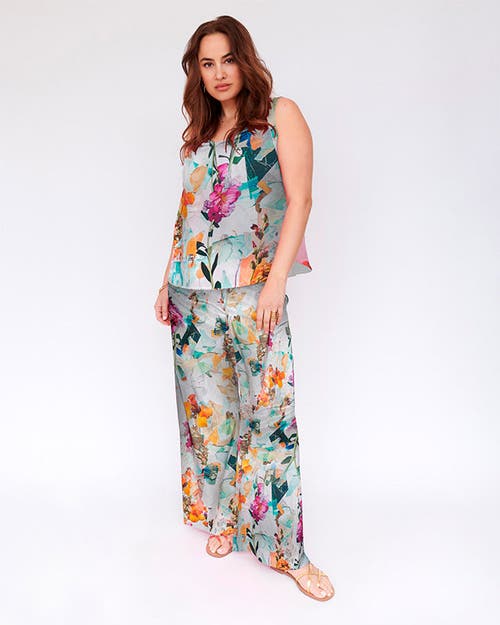 Gabriella Rossetti Sofia Stretch Silk Palazzo Pant in Floral 