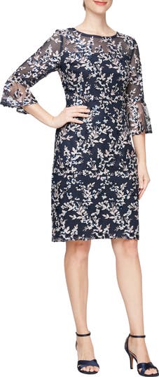Alex Evenings Floral Embroidered Sequin Sheath Dress Nordstrom