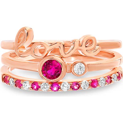 Lesa Michele Love Set Of 3 Stackable Rings