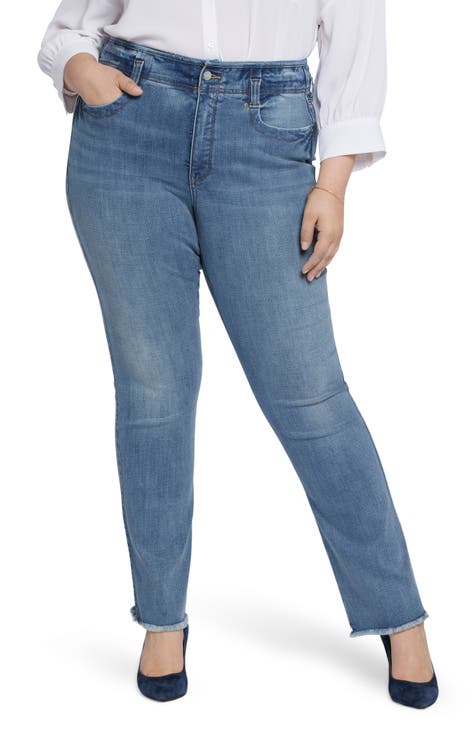 Marilyn Straight Ankle Jeans In Petite Plus Size In Cool Embrace® Denim  With High Rise And Released Hems - Brightside Blue | NYDJ