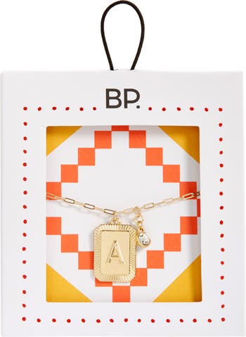 BP. Initial Plaque Pendant Necklace | Nordstrom