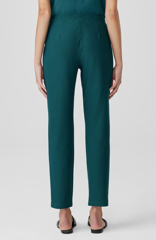 Shop Eileen Fisher Slim Ankle Stretch Crepe Pants In Aegean
