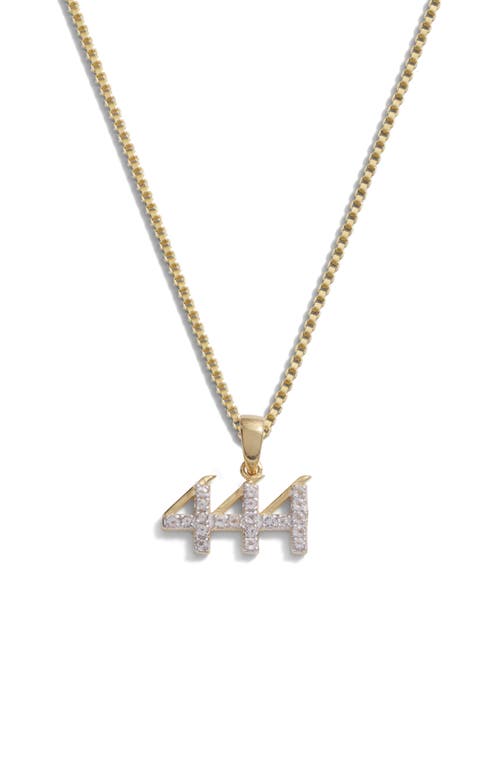 Awe Inspired Pavé Angel Number Necklace in 444 - 14K Gold Vermeil 