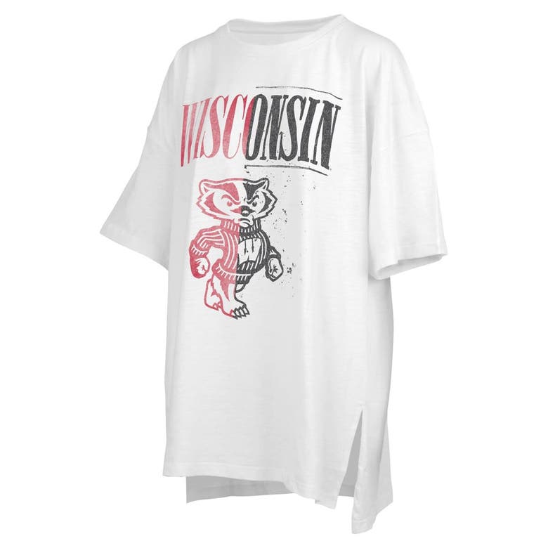 Shop Pressbox White Wisconsin Badgers Lickety-split Oversized T-shirt