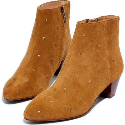 Madewell Bea Embroidered Suede Boot- Brown