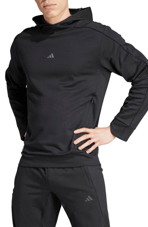 adidas Yoga Recycled Polyester & Cotton Graphic Hoodie Black at Nordstrom,