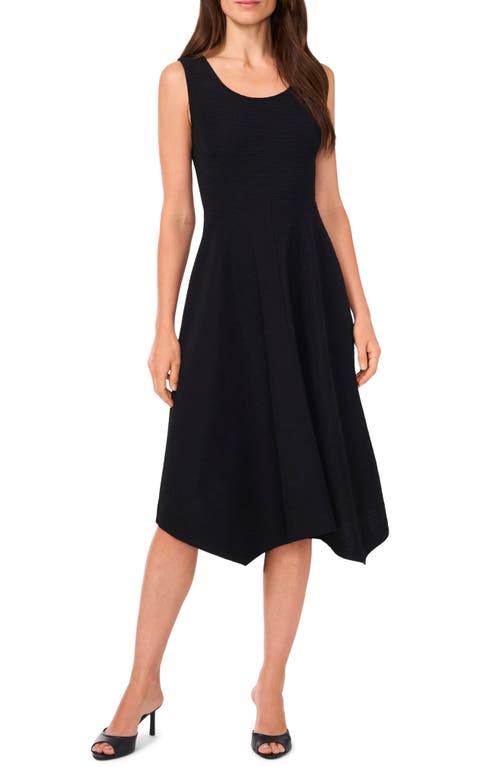 Shop Halogenr Halogen(r) Textured Handkerchief Hem Dress In Rich Black