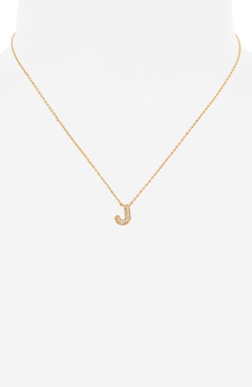 Leith Cubic Zirconia Initial Pendant Necklace In J- Clear- Gold