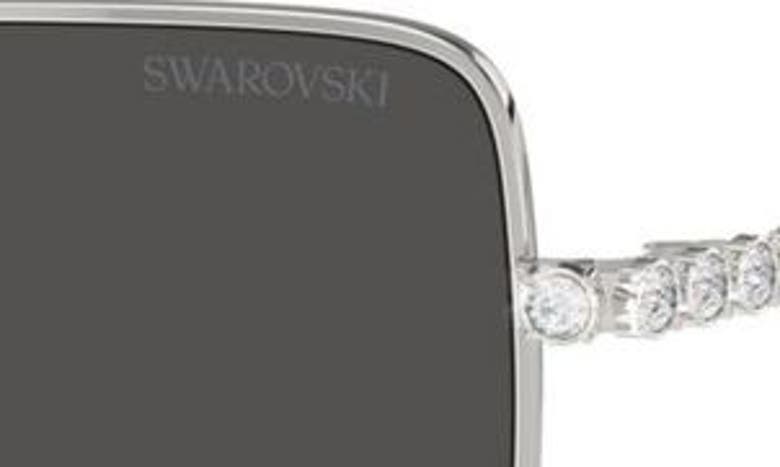 Shop Swarovski 53mm Matric Crystal Square Sunglasses In Silver