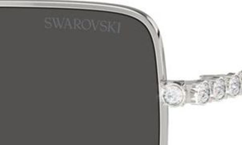 Swarovski 53mm Matric Crystal Square Sunglasses In Silver