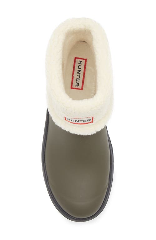Hunter Esme Lug Sole Waterproof Snow Bootie In Galloway Green