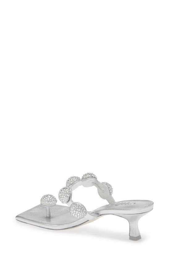 Shop Cult Gaia Sarina Crystal Embellished Toe Post Kitten Heel Sandal In Silver