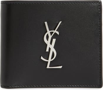 Saint Laurent Men's Cassandre YSL Logo Leather Wallet