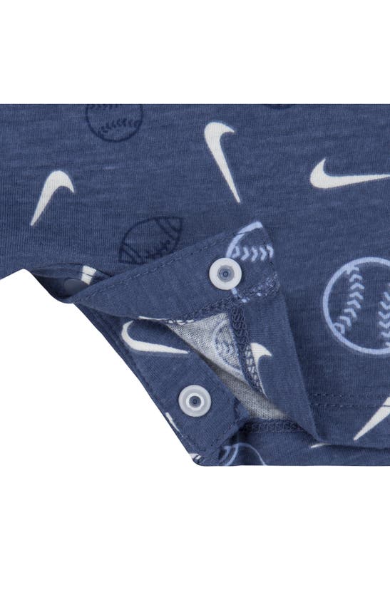 Shop Nike Printed Sportsball Romper In Diffused Blue