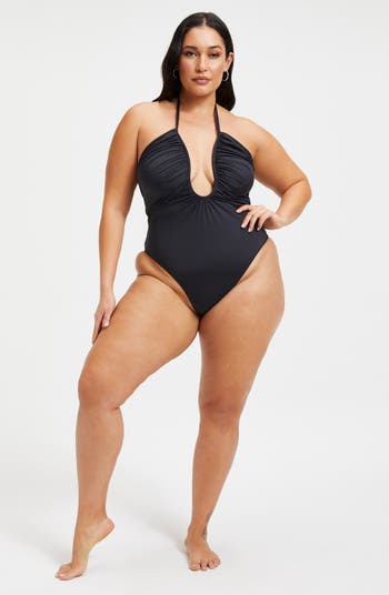 Good American Leilani Halter Neck One-Piece Swimsuit