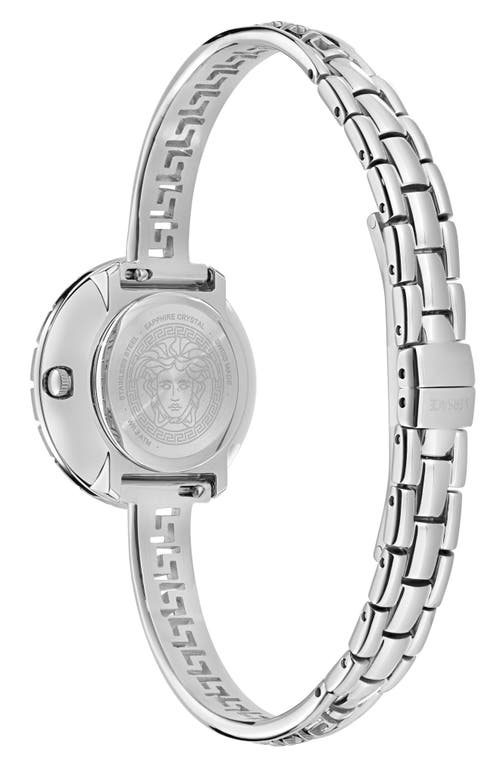 Shop Versace La Greca Diamond Bracelet Watch & Leather Strap Gift Set, 28mm In Stainless Steel