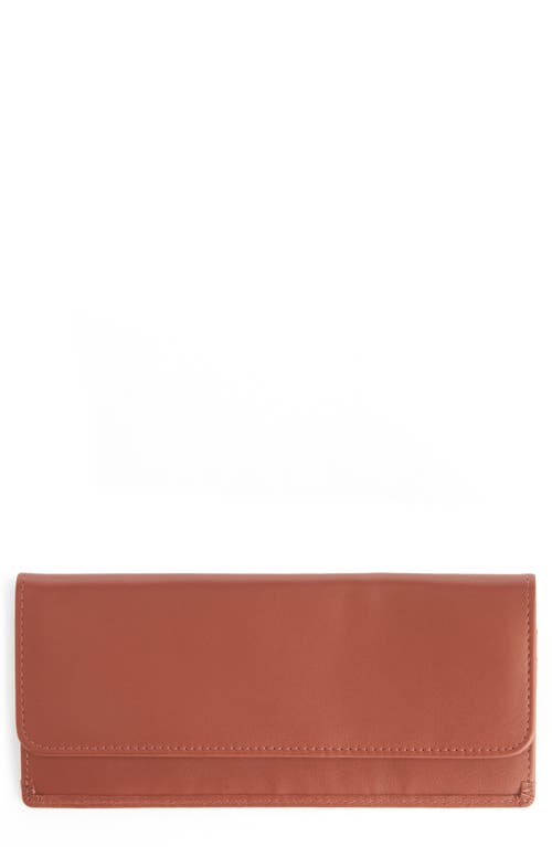 ROYCE New York Personalized RFID Blocking Leather Clutch Wallet in Tan - Silver Foil at Nordstrom