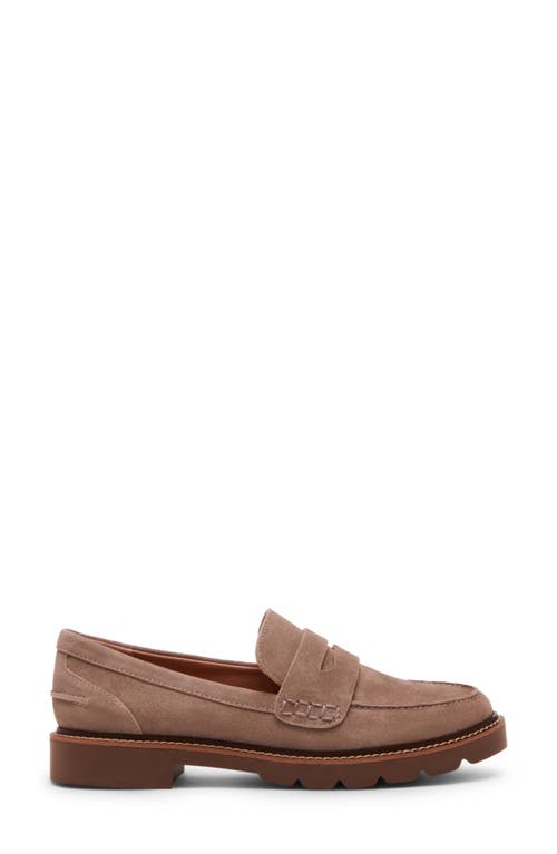 Blondo Waterproof Penny Loafer In Taupe Suede