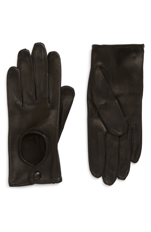Washable Leather Driver Gloves in Black