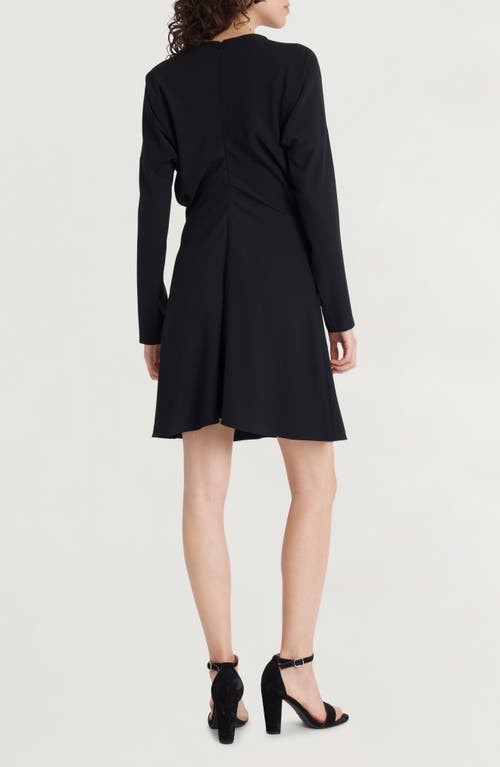 Shop Luxely Long Sleeve Fit & Flare Dress In Black