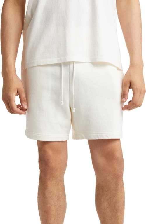Core Organic Cotton Brushed Terry Sweat Shorts in White