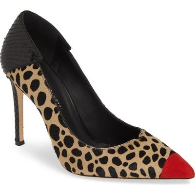 Giuseppe Zanotti Genuine Calf Hair Pointy Toe Pump, Brown