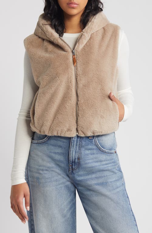 Shop Thread & Supply Mink Faux Fur Hooded Vest In Beige