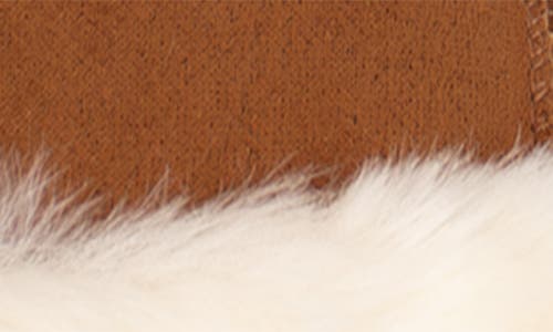 Surell Faux Shearling Flip Top Mittens In Chestnut