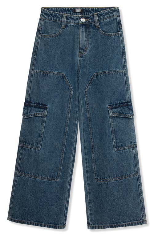 Shop Truce Kids' Nonstretch Cargo Jeans In Med Stone