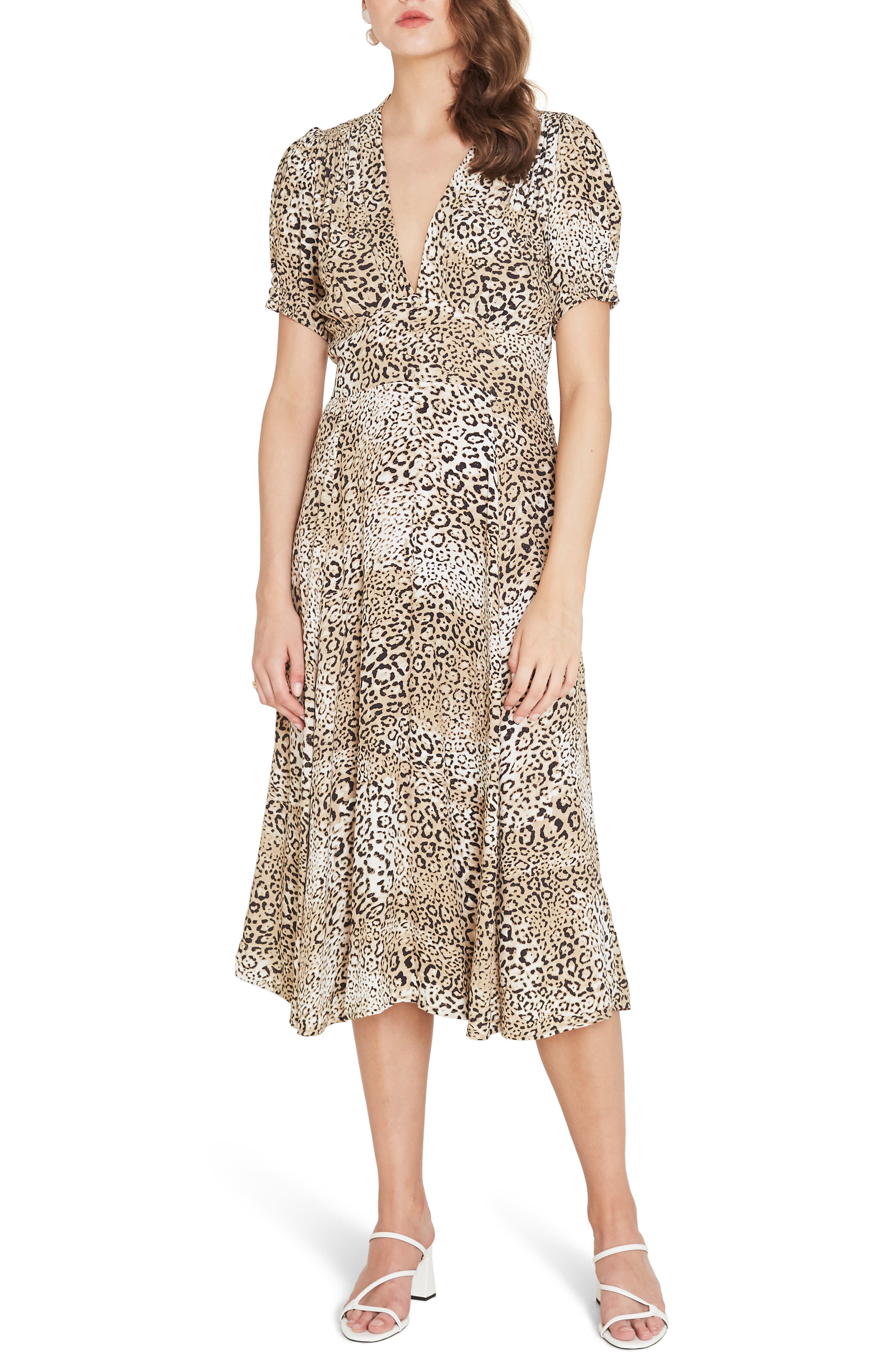 faithfull inez leopard mini dress