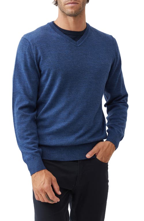 Shop Rodd & Gunn Phoenix Merino Wool V-neck Sweater In Lake